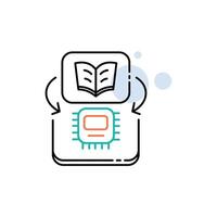 Machine Learning AI and Data Analysis Illustration Icon Design vector
