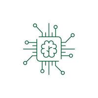 Artificial Intelligence, Intelligent Systems Illustration Icon Design vector