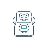 Machine Learning AI and Data Analysis Illustration Icon Design vector