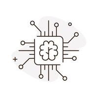 Artificial Intelligence, Intelligent Systems Illustration Icon Design vector