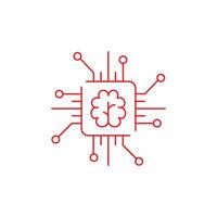 Artificial Intelligence, Intelligent Systems Illustration Icon Design vector