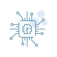 Artificial Intelligence, Intelligent Systems Illustration Icon Design vector