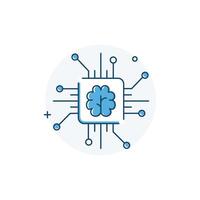 Artificial Intelligence, Intelligent Systems Illustration Icon Design vector