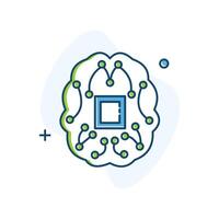 AI Neural Networks Icon Design vector