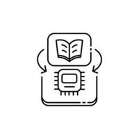 Machine Learning AI and Data Analysis Illustration Icon Design vector