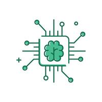 Artificial Intelligence, Intelligent Systems Illustration Icon Design vector