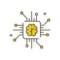 Artificial Intelligence, Intelligent Systems Illustration Icon Design vector