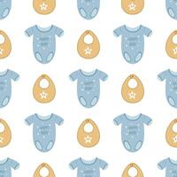 A simple seamless pattern in a flat style. Children's clothes. For decoration of children's room, textiles, wrapping paper, wallpaper. vector