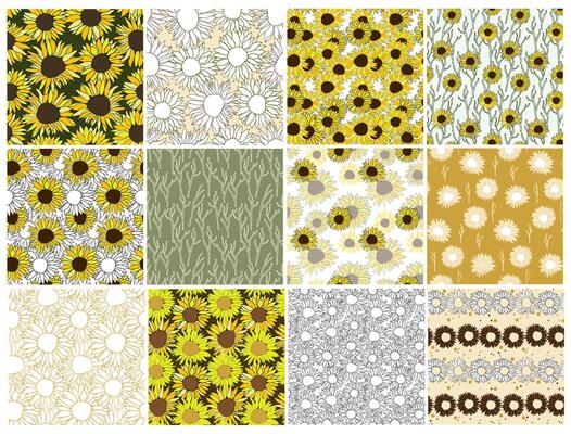 Sunflower seamless pattern