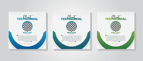 Simple design, Web banner template for social media posts featuring client testimonials vector