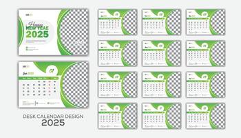 Creative and modern desk calendar design 2025 template vector