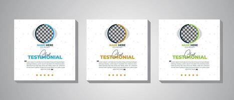 A straightforward design with a patterned backdrop for client testimonials vector