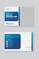 Postcard Design Template for Corporate Modern Business. Innovative and vibrant design for a double-sided postcard vector