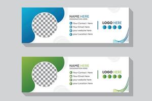 Creative stylish unique colorful email signature design and footer template vector