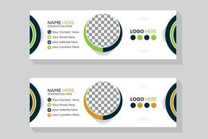 Round shapes email signature or email footer template vector