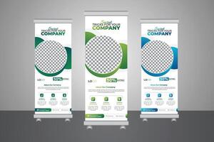 Modern stylish ellipse shapes use, A creative roll up banner template vector