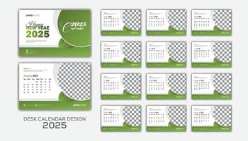 Modern desk calendar design 2025 template that is stylish and creative. vector