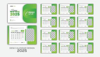 Creative and Stylish modern desk calendar design 2025 template vector
