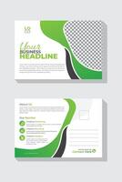 Template for a modern and corporate postcard design imaginative, colorful, and creative layout template vector