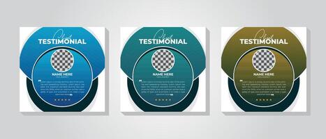 Customer testimonial web banner template for social media posts. Chic and vibrant style vector