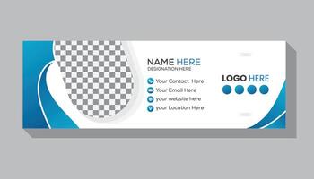 Business email signature editable banner template for corporate correspondence vector