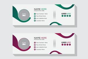 Creative and modern email signature design template, modern colorful and modern stylish design vector