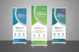 Innovative x-banner template for display advertisements, Roll-up banner design for business vector