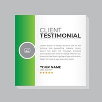 Corporate design creative background simple and clean client testimonial design template vector