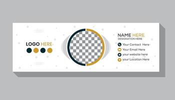 By use modern shapes a creative email signature design, email footer or flat mail template vector