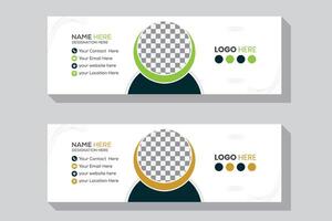 Simple shapes and unique email signature design template vector