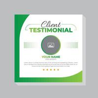 With creative design and creative color, Client feedback or customer testimonial social media post design template. vector