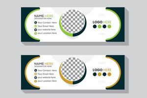Corporate Email signature template or email footer and personal social media cover template vector