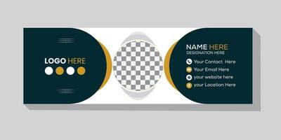 Elegant Corporate Minimal email signature design for a flat mail template or email footer vector