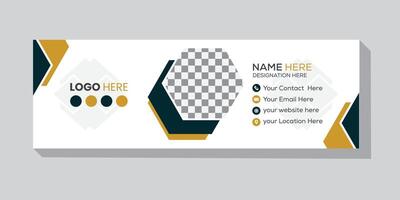 Stylish Corporate Minimal email signature design for an email footer or flat mail template vector