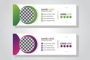 Template for a Corporate Email Signature, Colorful design vector