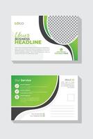 Corporate Modern Business Postcard Design Template. Creative colorful Double Sided Postcard Design vector