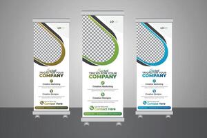 Stylish, contemporary ellipse shapes use, An imaginative roll-up banner template vector
