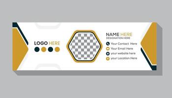 Template for email signature with a creative polygonal style vector