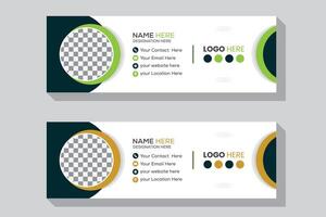 Round shape stylish email signature design or footer template vector