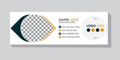 Corporate email signature layout Simple white background design vector