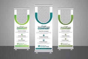 Innovative x-banner template for display ads, Business Roll-up banner vector