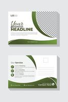 Business-friendly and contemporary postcard template inventive, colorful, and imaginative layout template vector