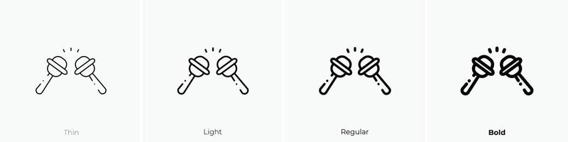 maracas icon. Thin, Light, Regular And Bold style design isolated on white background vector