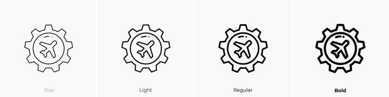 mantenimiento icono. delgado, luz, regular y negrita estilo diseño aislado en blanco antecedentes vector