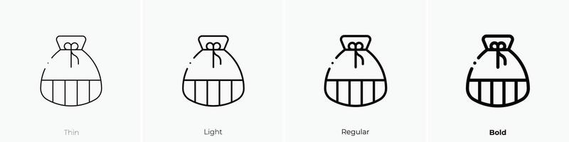 lucky bag icon. Thin, Light, Regular And Bold style design isolated on white background vector