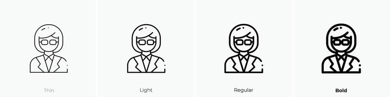manager icon. Thin, Light, Regular And Bold style design isolated on white background vector