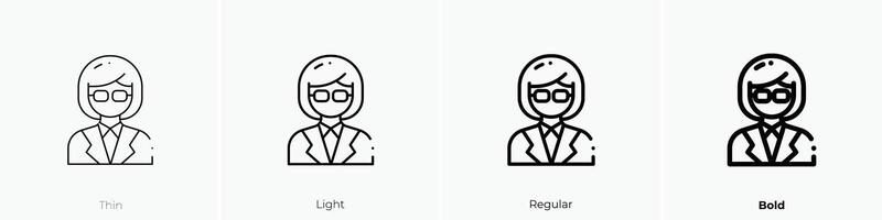 manager icon. Thin, Light, Regular And Bold style design isolated on white background vector