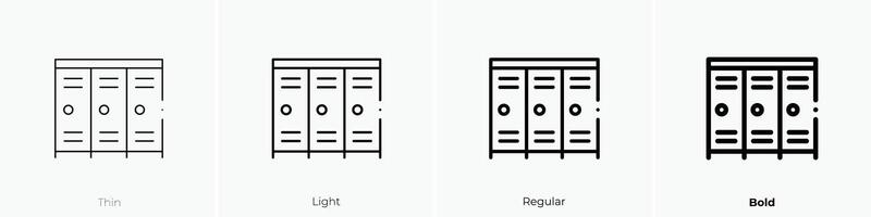 lockers icon. Thin, Light, Regular And Bold style design isolated on white background vector