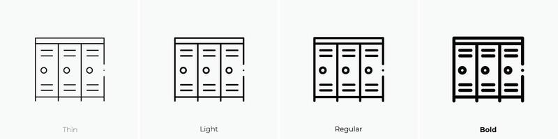 casilleros icono. delgado, luz, regular y negrita estilo diseño aislado en blanco antecedentes vector