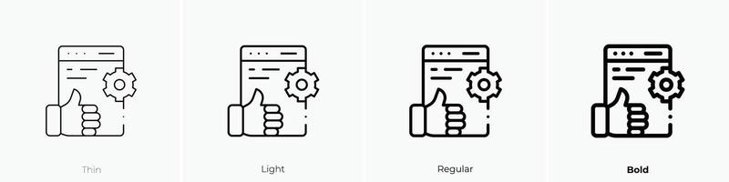 mantenimiento icono. delgado, luz, regular y negrita estilo diseño aislado en blanco antecedentes vector